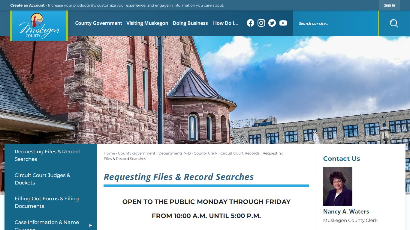 Requesting Files & Record Searches | Muskegon County, MI