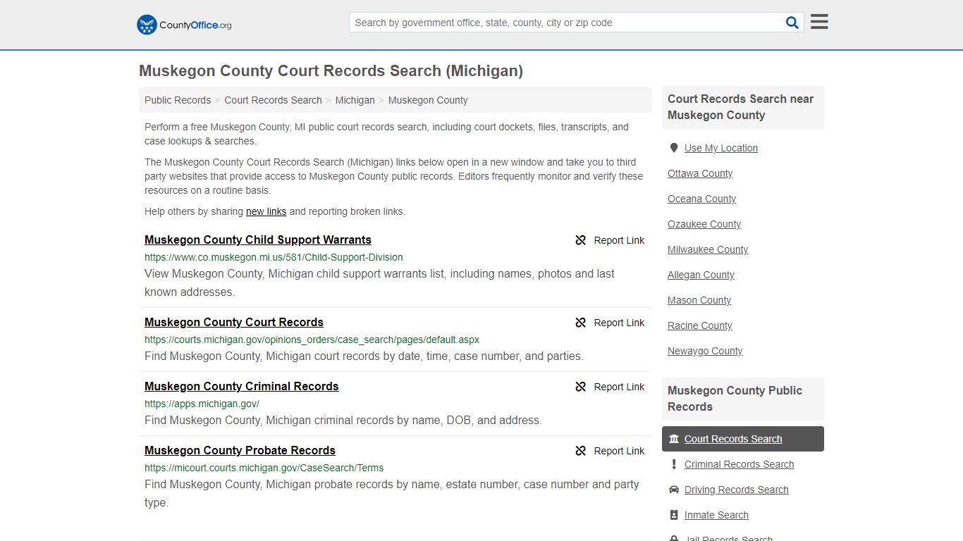 Court Records Search - Muskegon County, MI (Adoptions ...